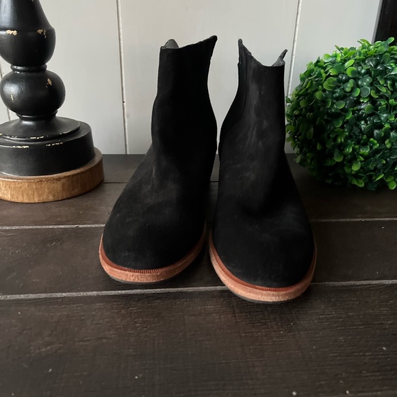 Kork Ease Kecia Black Leather Suede Ankle Zip Bootie Boots Size 7M KE0003409 - Picture 1 of 8
